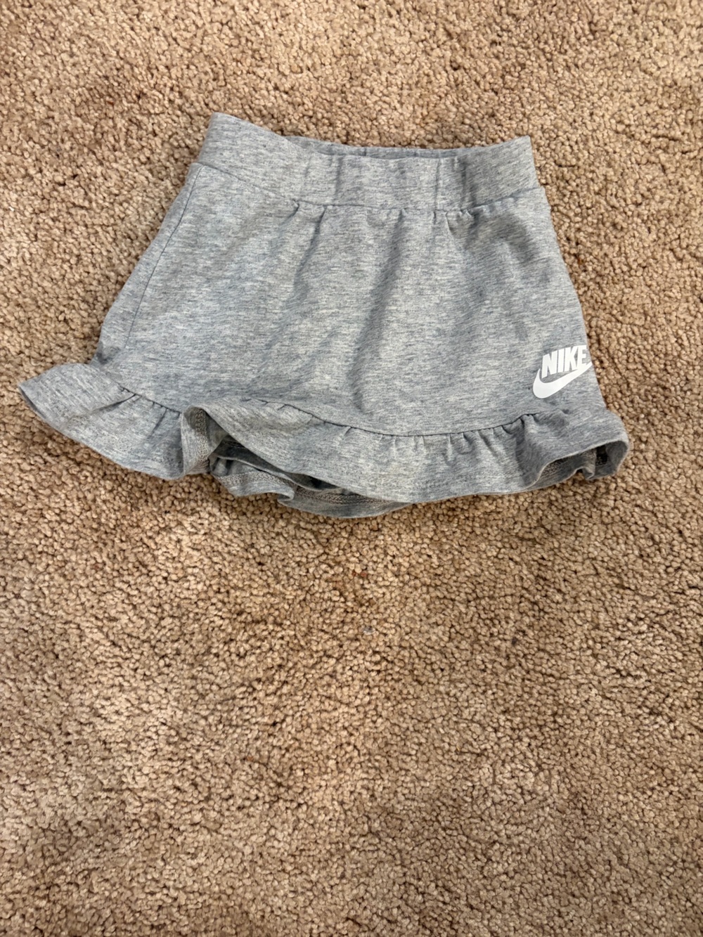Nike Kid’s Light Heather Gray Ruffle Hem Athletic Shorts